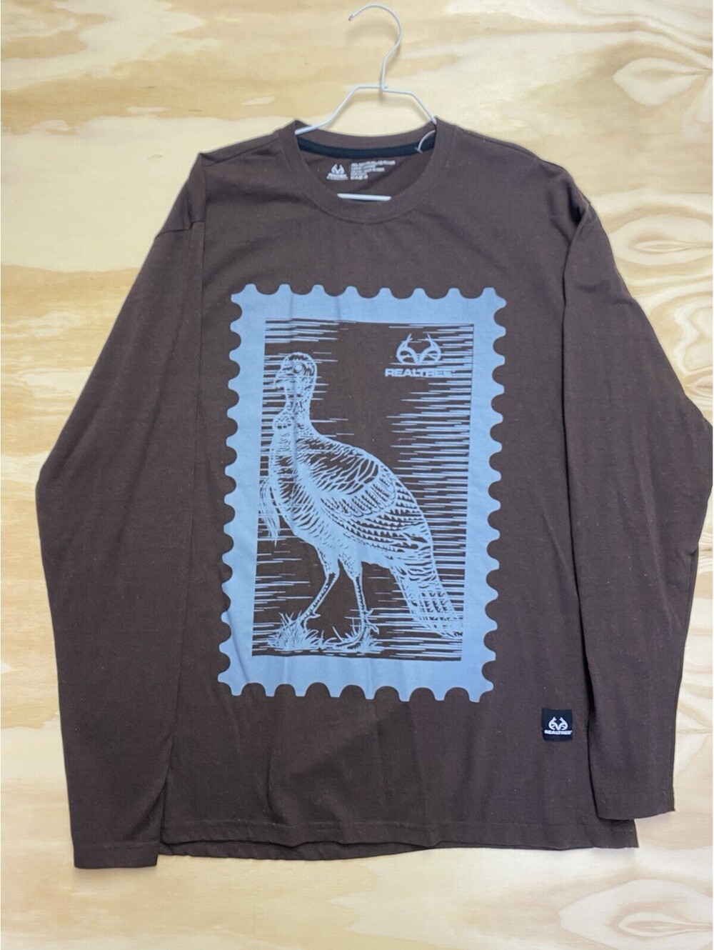 Realtree Turkey Graphic Long Sleeve T-Shirt Men’s Large Brown Hunting Tee